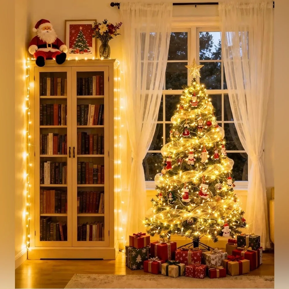 100 LED Warm White Indoor Plug In Fairy Twinkle String Lights With 8 Modes 33ft
